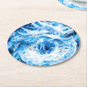 Blue Sky Mosaic Dragon Runder Pappuntersetzer (Angewinkelt)