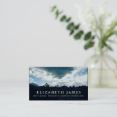 Blue Sky Mountain Silhouette Psychische Gesundheit Visitenkarte (Stehend Vorderseite)