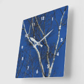 Blue Sky Nature Orton Effect Quadratische Wanduhr (Winkel)