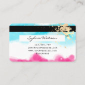 Blue Sky Ocean Watercolor Kreditkarte Sommerstrand Visitenkarte (Rückseite)