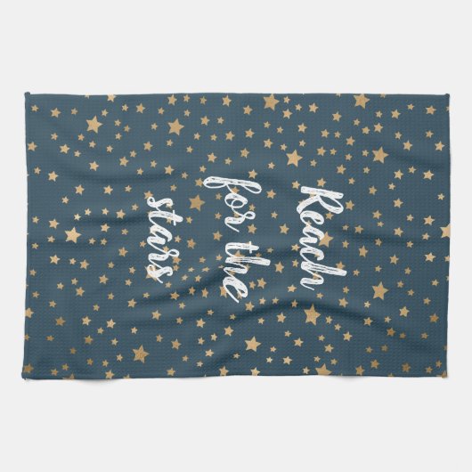Blue Sky of Gold Stars Geschirrtuch (Horizontal)