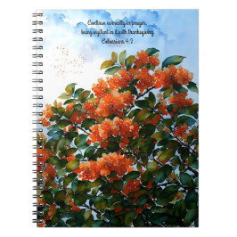 Blue Sky Orange Blume Art Prayer Journal Notizblock