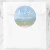 Blue Sky Painted Landscape Hochzeit Vielen Dank Runder Aufkleber (Tasche)