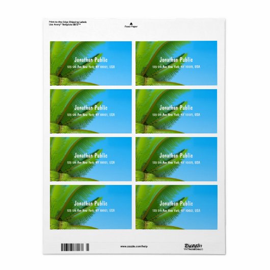 Blue Sky Palms Elegantes Handwriting Template Mode (Vorne)