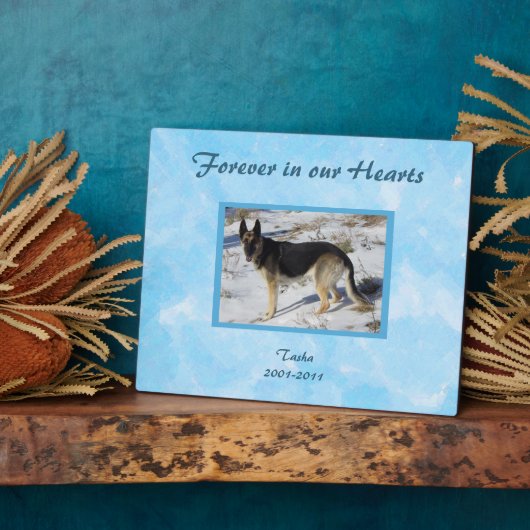 Blue SKy Pet Memorial Foto Plaque Fotoplatte (Seite)