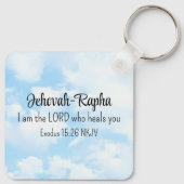 Blue Sky Photo I am the Lord Who Heals Bible Verse Schlüsselanhänger (Rückseite)