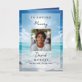 Blue Sky Photo Memorial Funeral Program  Karte (Vorderseite)