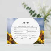 Blue Sky Rustic Wedding RSVP Cards Karte (Stehend Vorderseite)