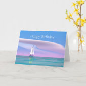 Blue Sky Sailing Birthday Karte (Gelbe Blume)