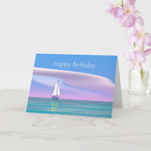 Blue Sky Sailing Birthday Karte