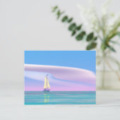 Blue Sky Sailing Postkarte (Stehend Vorderseite)