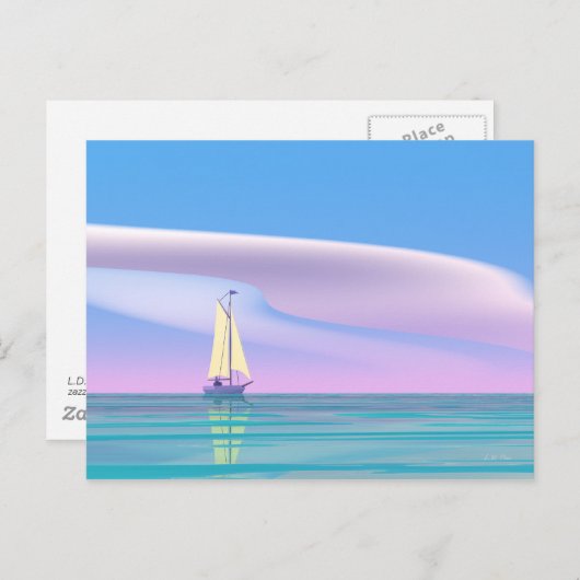 Blue Sky Sailing Postkarte (Vorne/Hinten)