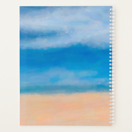 Blue Sky Sandy Beach Malerei Planer (Rückseite)