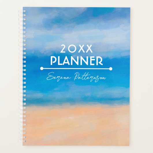 Blue Sky Sandy Beach Malerei Planer (Vorderseite)