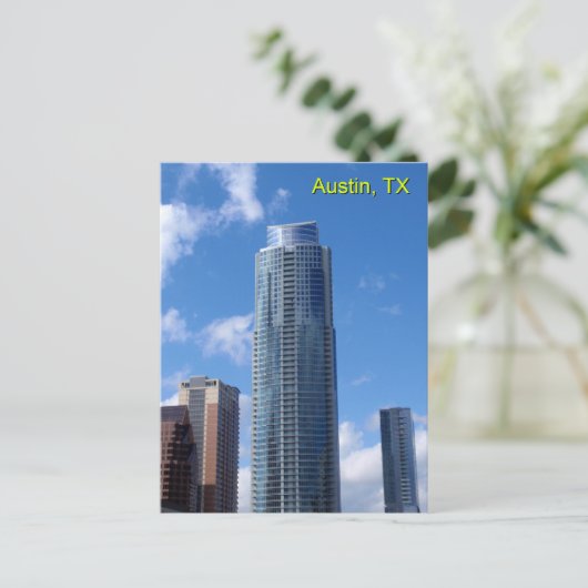 Blue Sky Scraper Postkarte (Stehend Vorderseite)