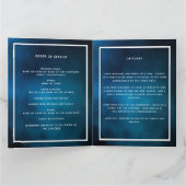 Blue Sky silber Foto elegantes Beerdigungsprogramm Dankeskarte (Innenseite)