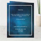 Blue Sky silber Foto elegantes Beerdigungsprogramm Dankeskarte (Rückseite)