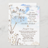 Blue Sky Simple Botanical Garden Christlich Weddin Einladung (Vorne/Hinten)