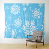 Blue Sky Snowflake Muster Weihnachten Hintergrund Wandteppich (Beispiel (Horizontal))