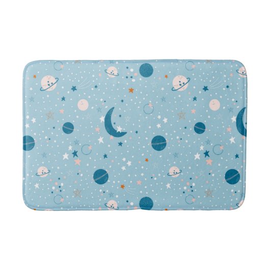 Blue Sky & Space Pattern Badematte (Vorderseite)