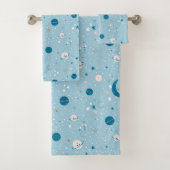 Blue Sky & Space Pattern Badhandtuch Set (Insitu)
