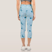 Blue Sky & Space Pattern Capri Leggings (Rückseite)
