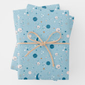 Blue Sky & Space Pattern Geschenkpapier Set (Beispiel)