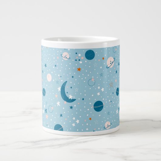 Blue Sky & Space Pattern Jumbo-Tasse (Vorderseite)