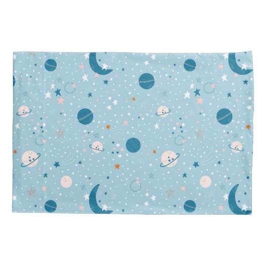 Blue Sky & Space Pattern Kissenbezug (Rückseite)