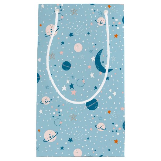 Blue Sky & Space Pattern Kleine Geschenktüte (Vorderseite)