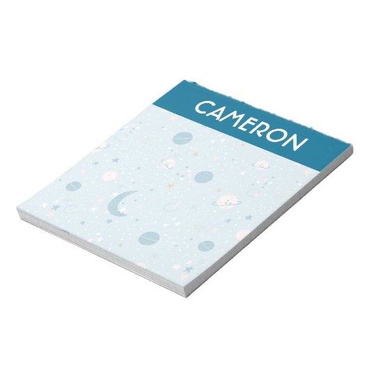 Blue Sky & Space Pattern Notizblock (Rotiert)