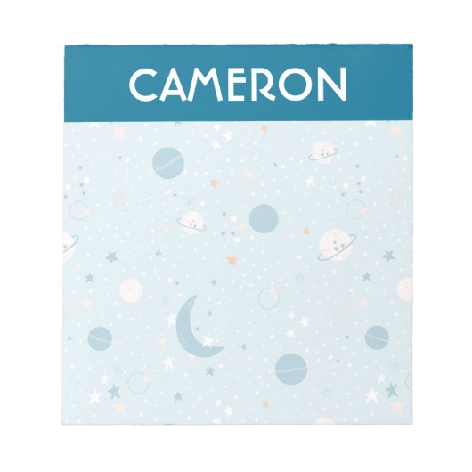 Blue Sky & Space Pattern Notizblock (Vorderseite)