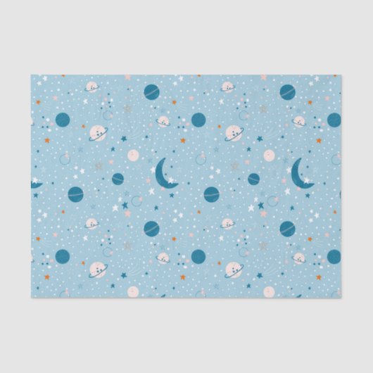 Blue Sky & Space Pattern Seidenpapier (Vorderseite)