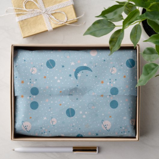 Blue Sky & Space Pattern Seidenpapier (Geschenk)