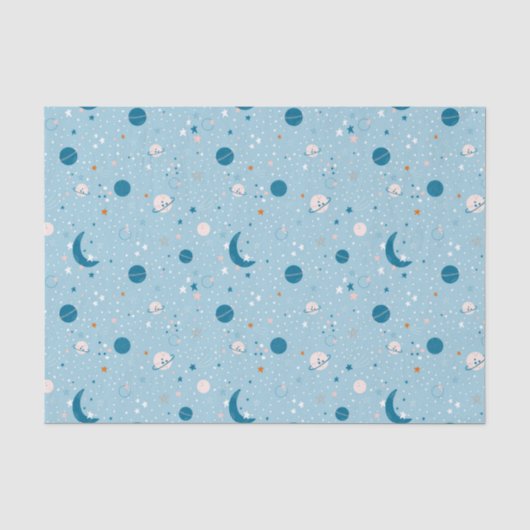 Blue Sky & Space Pattern Seidenpapier (Vorderseite)