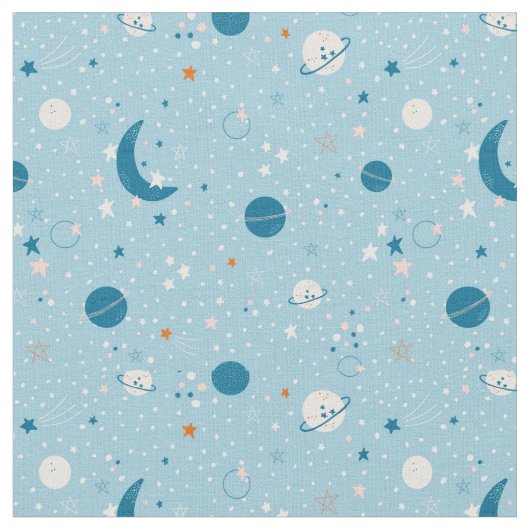 Blue Sky & Space Pattern Stoff (Nahaufnahme)