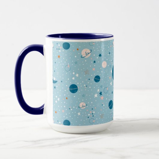 Blue Sky & Space Pattern Tasse (Links)