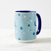 Blue Sky & Space Pattern Tasse (VorderseiteRechts)