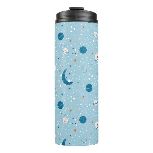 Blue Sky & Space Pattern Thermosbecher (Vorderseite)