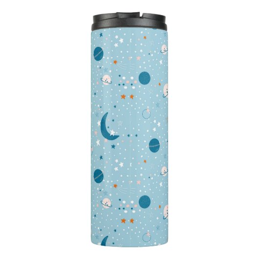 Blue Sky & Space Pattern Thermosbecher (Rückseite)