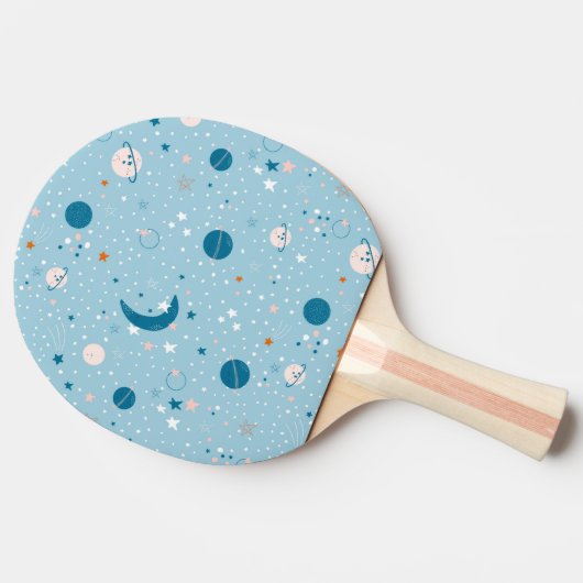 Blue Sky & Space Pattern Tischtennis Schläger (Seitenansicht)