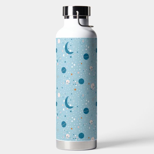Blue Sky & Space Pattern Trinkflasche (links)