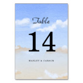 Blue Sky Summer Beach Hochzeit Tischnummer (Vorderseite)