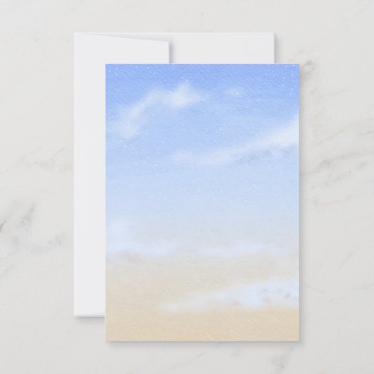 Blue Sky Summer Beach Wedding QR Code Save The Date (Rückseite)