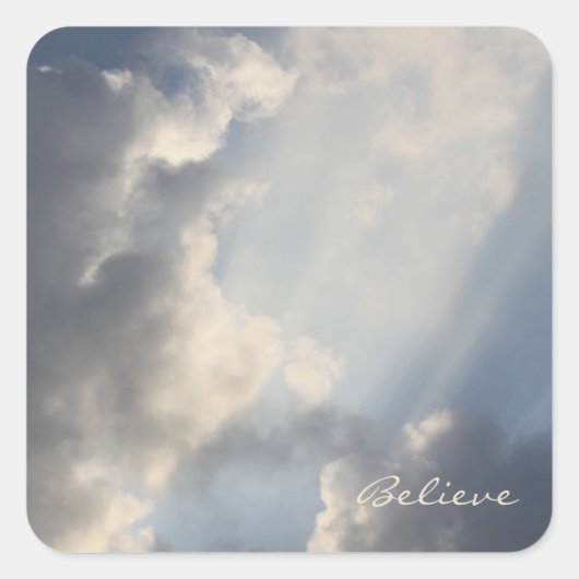 Blue Sky Sun Burst Square Sticker (Vorderseite)
