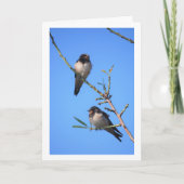 Blue Sky, Swallow Birds Portrait Karte (Vorderseite)