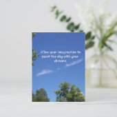 Blue Sky Tree tops Inspiration Zitat Postkarte (Stehend Vorderseite)