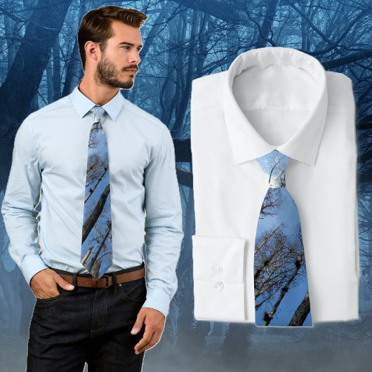 Blue Sky Trees Camouflage Krawatte