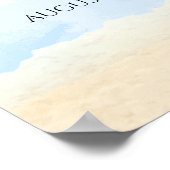 Blue Sky Tropical Beach Surf Baby Dusche Willkomme Poster (Ecke)