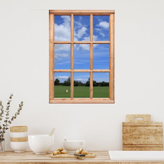 Blue Sky über Park View - Imitate Window Poster (Küche)